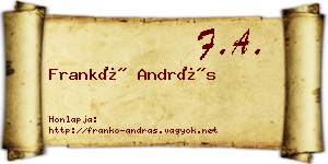 Frankó András névjegykártya
